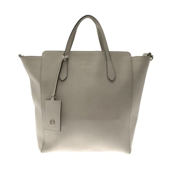 Auth GUCCI Swing 368824 White Leather Handbag - Picture 1 of 16
